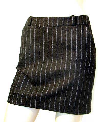 Genux Clothing Onyx Group 03 Pinstripe Wool Skirt