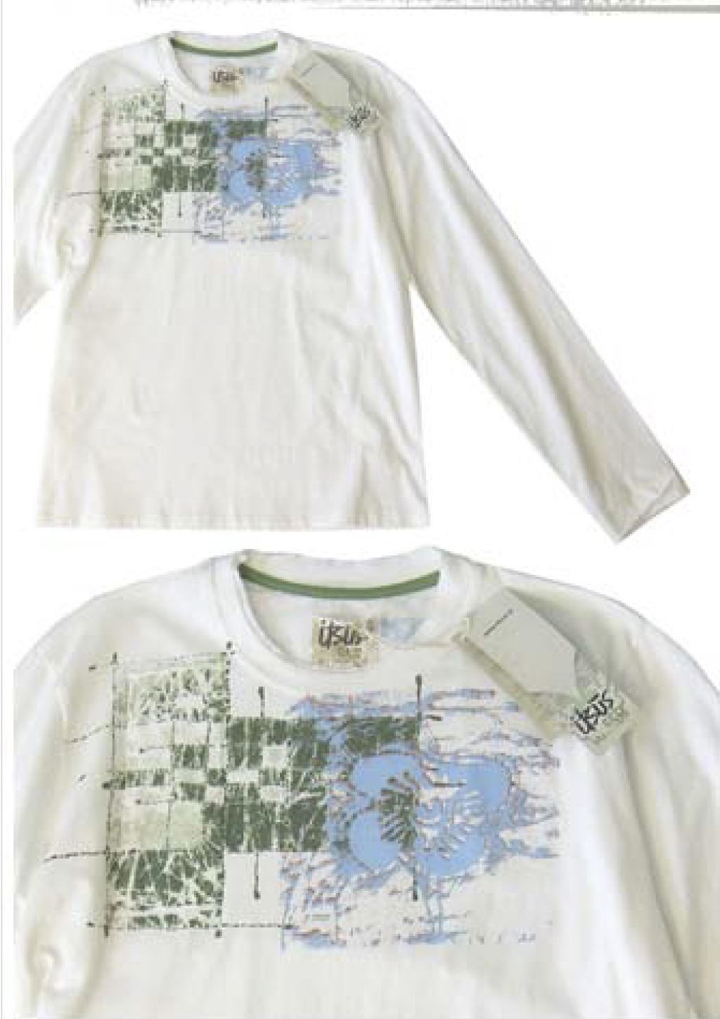 Itsus Vintage Men's Long-Sleeve "BATIK" in Cream (2009 Collection) - Email Us to Order