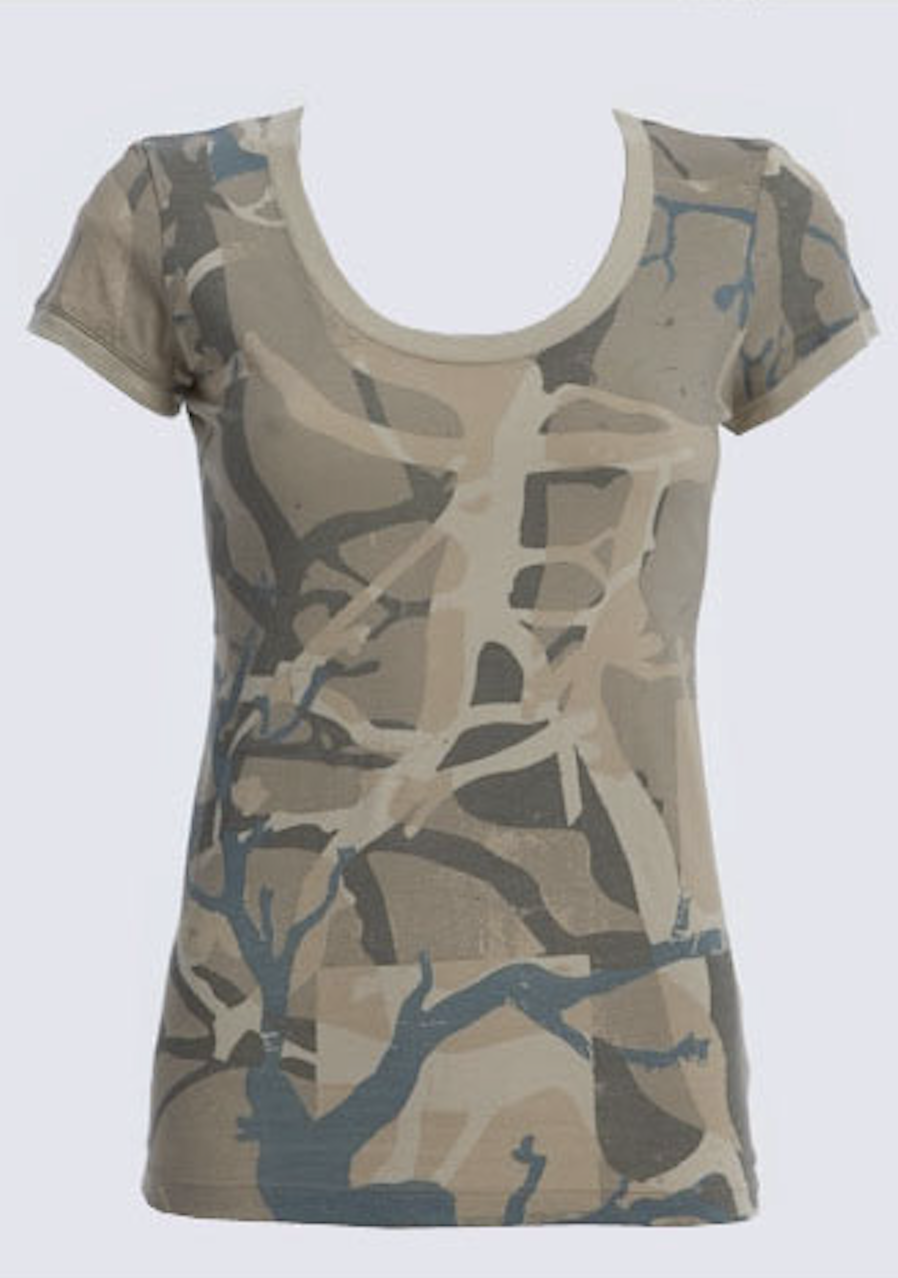 Itsus Vintage Short-Sleeve Cap Tee "Branch Camo" in Rattan (2009 Collection) - Email Us to Order