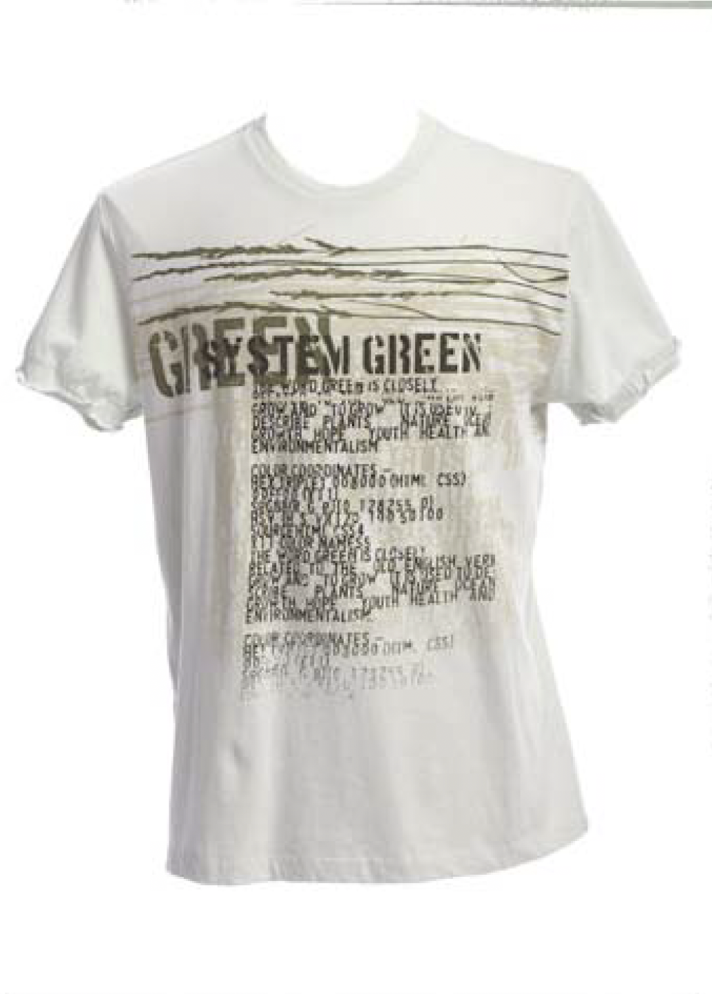 Itsus Vintage Men's T-Shirt "Grass" in Cream (2009 Collection) - Email Us to Order