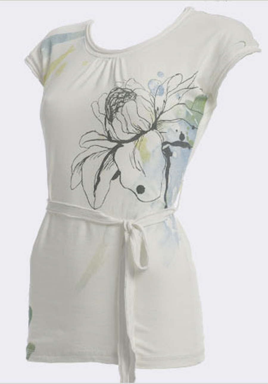 Itsus Vintage Short-Sleeve Belted T-Shirt "Splash" in White (2009 Collection) - Email Us to Order