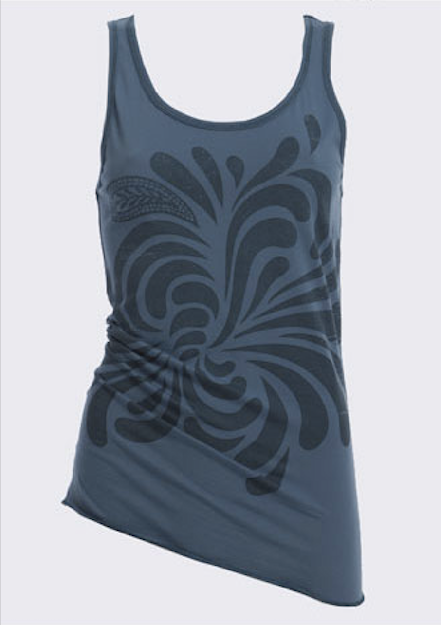 Itsus Vintage "Swirl" Tank Top in Refuge Blue (2009 Collection) - Email Us to Order